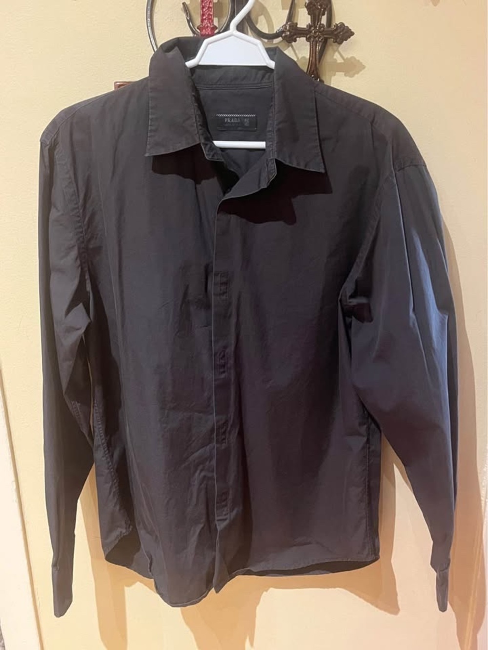 Prada Men's Black Lightweight Velcro Button-Front Shirt Jacket
